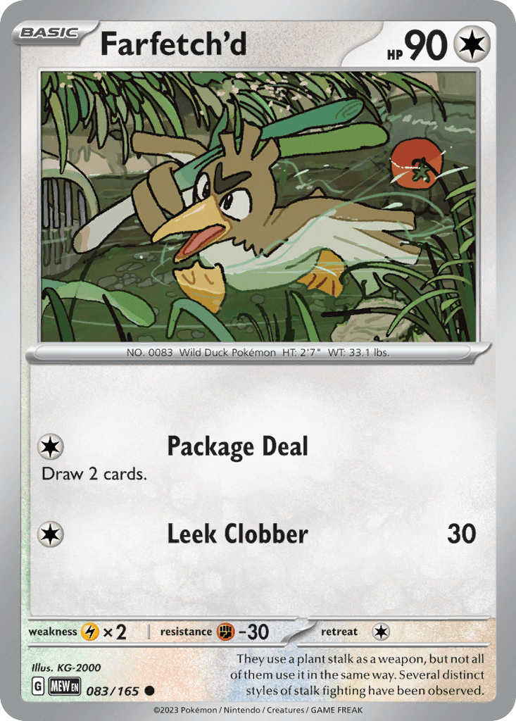 Carta Pokémon Farfetch'd 83