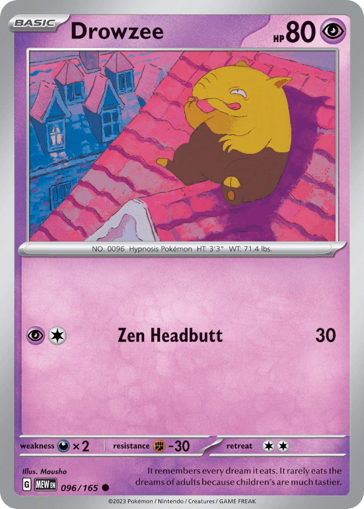 Carta Pokémon Drowzee 96