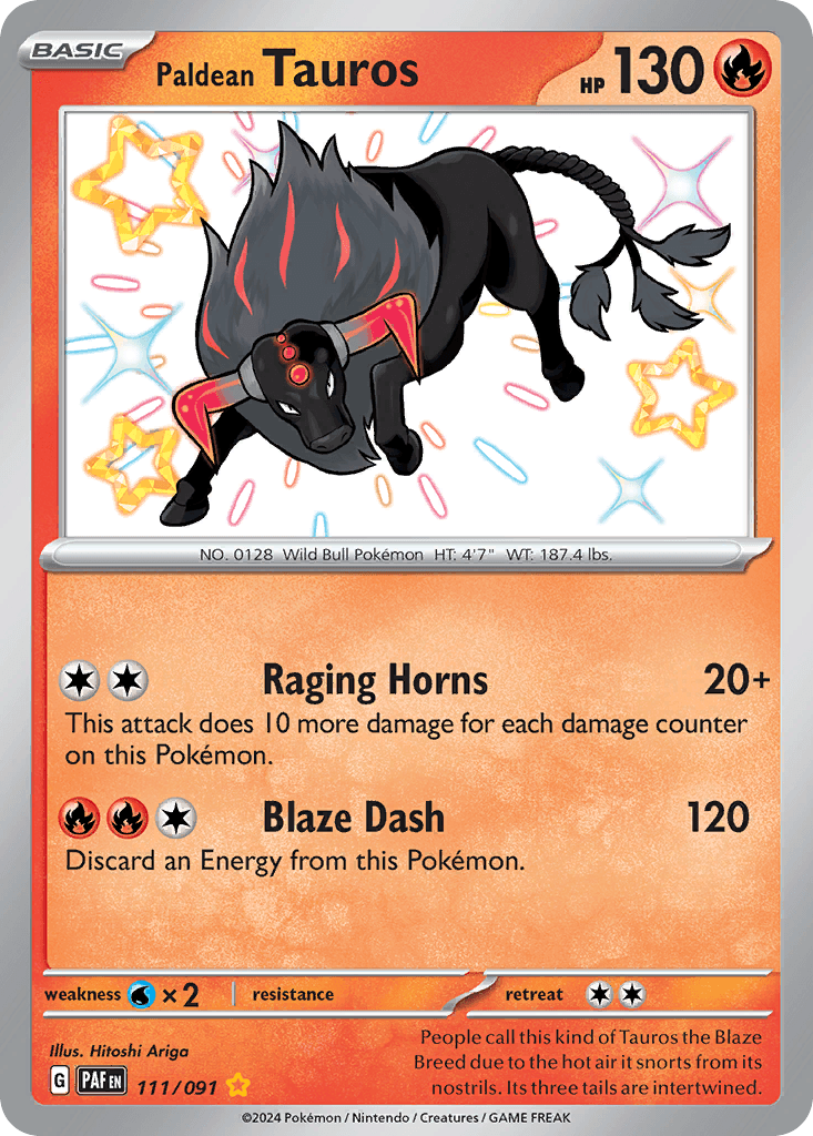 Carta Pokémon Paldean Tauros 111