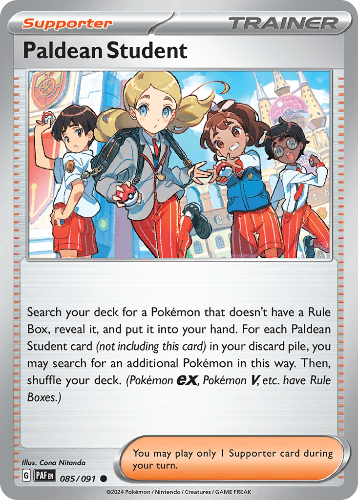 Carta Pokémon Paldean Student 85