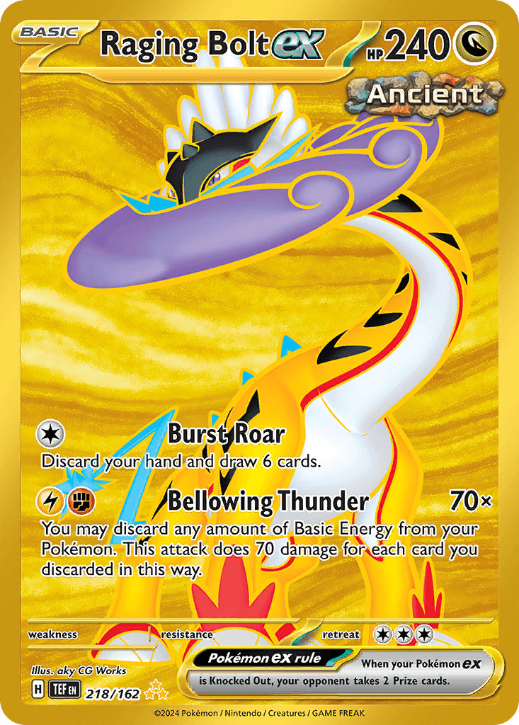 Carta Pokémon Raging Bolt ex 218