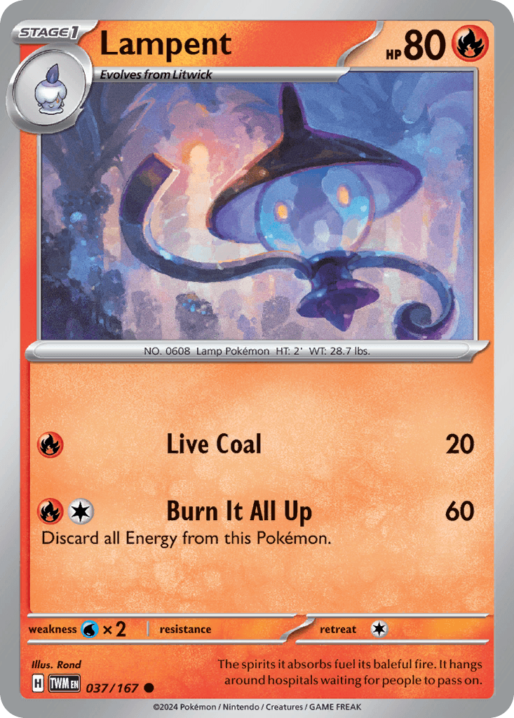 Carta Pokémon Lampent 37