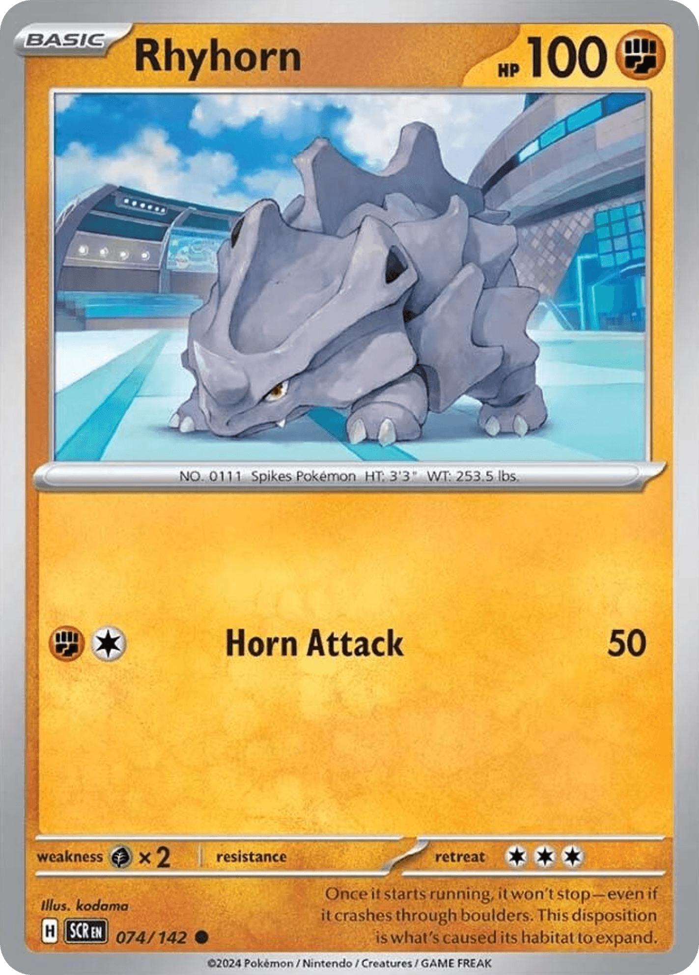 Carta Pokémon Rhyhorn 74