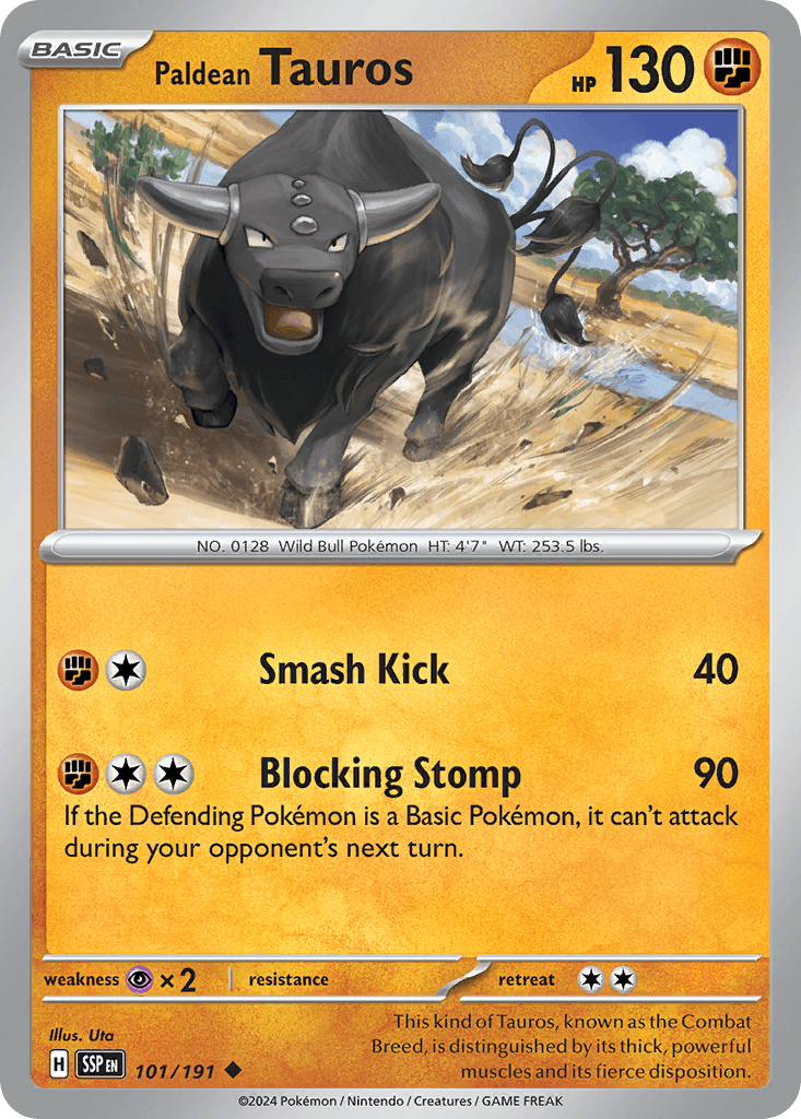 Carta Pokémon Paldean Tauros 101