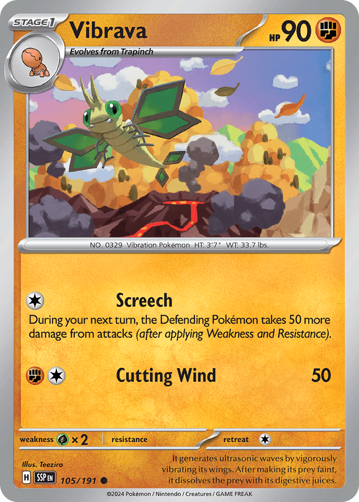 Carta Pokémon Vibrava