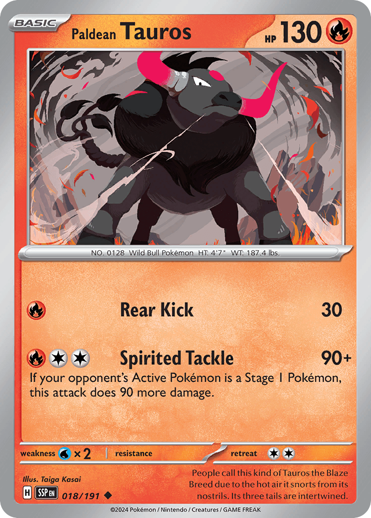 Carta Pokémon Paldean Tauros 18