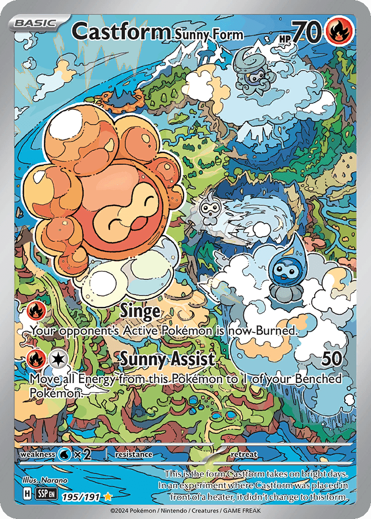 Carta Pokémon Castform Sunny Form 195