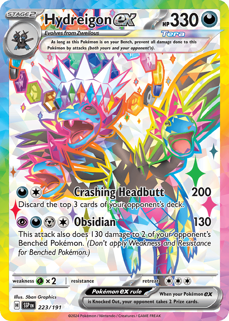 Carta Pokémon Hydreigon ex 223 de Surging Sparks