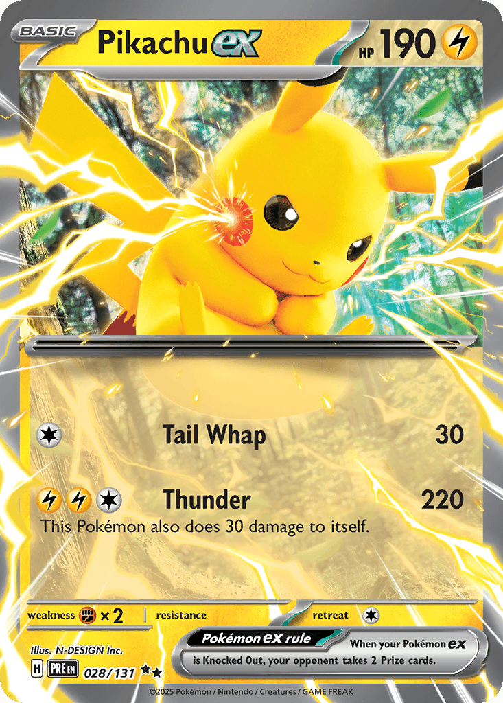 Carta Pokémon Pikachu ex 28 de Prismatic Evolutions
