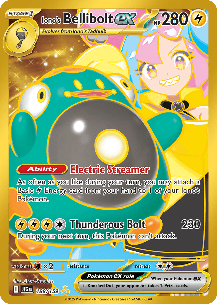 Carta Pokémon Iono's Bellibolt ex 188