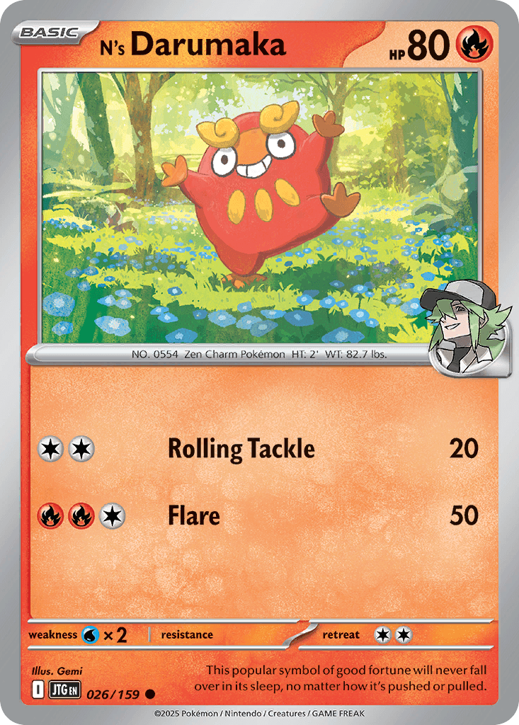 Carta Pokémon N's Darumaka 26 de Journey Together