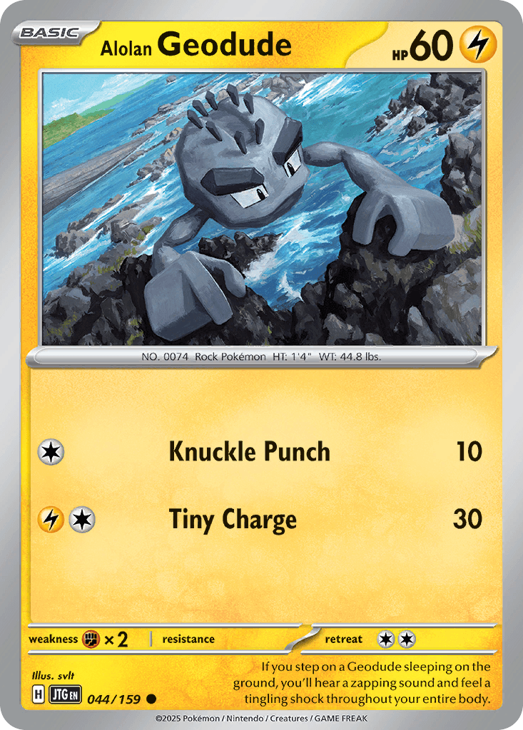 Carta Pokémon Alolan Geodude 44 de Journey Together