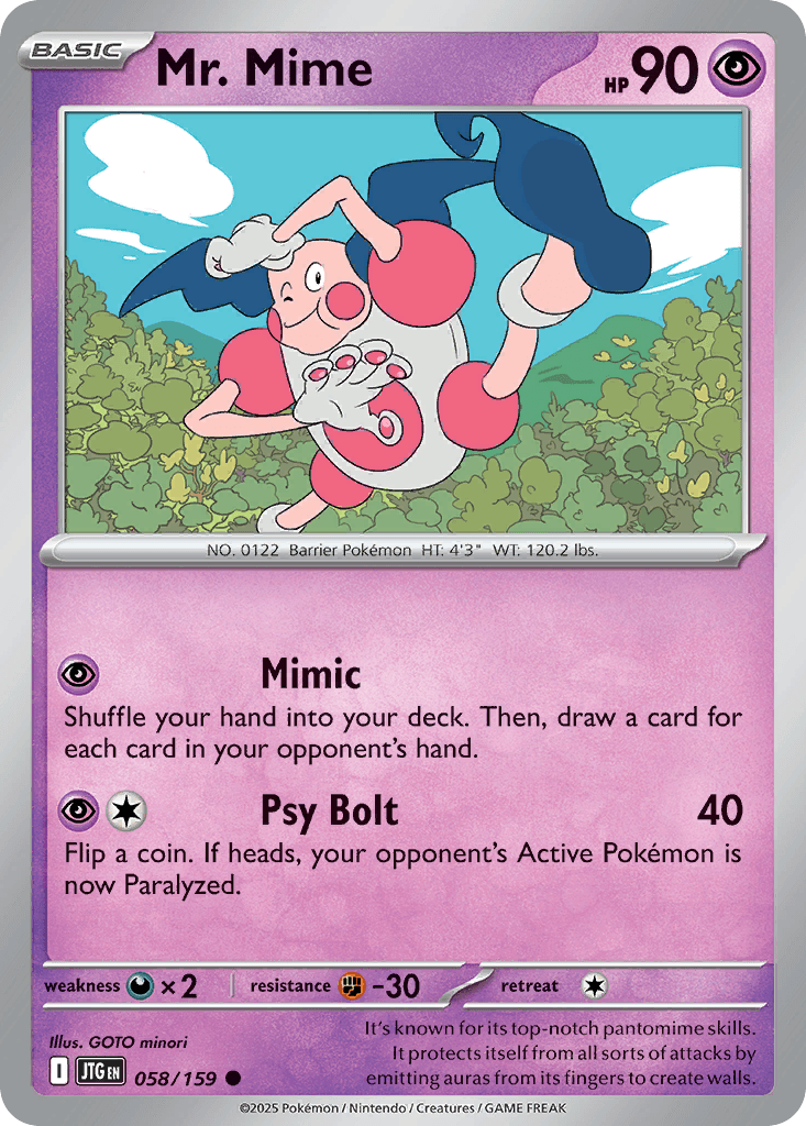 Carta Pokémon Mr. Mime 58