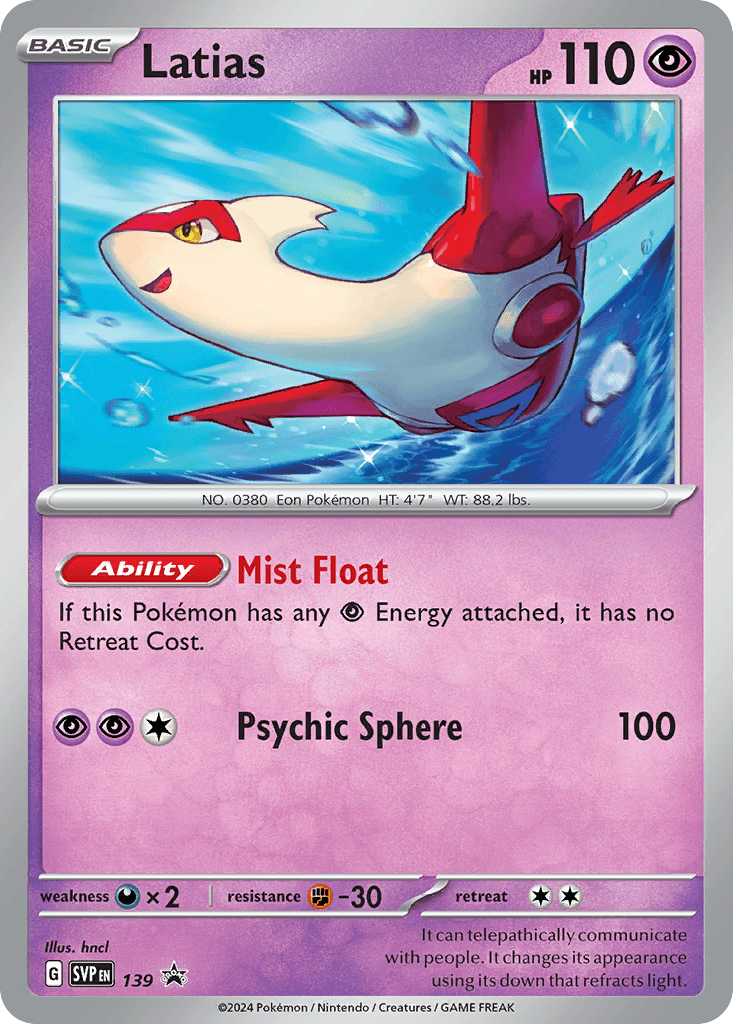 Carta Pokémon Latias 139 de Scarlet & Violet Black Star Promos