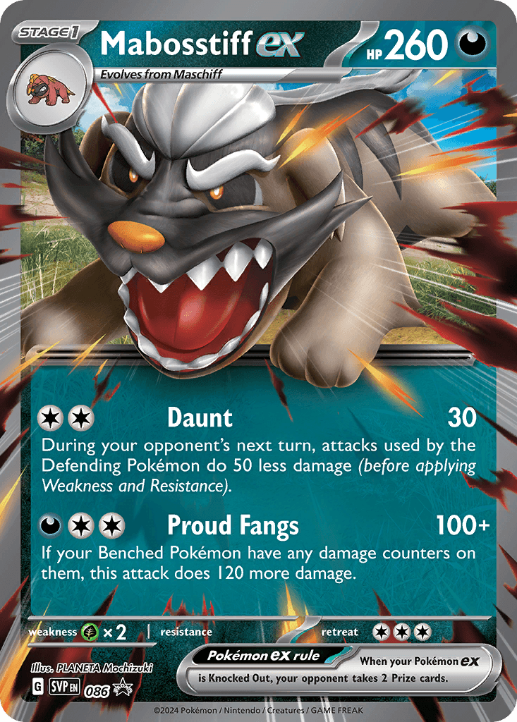 Carta Pokémon Mabosstiff ex 86
