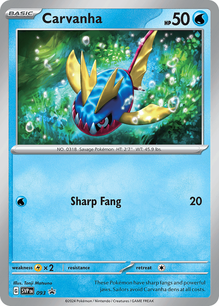Carta Pokémon Carvanha 93