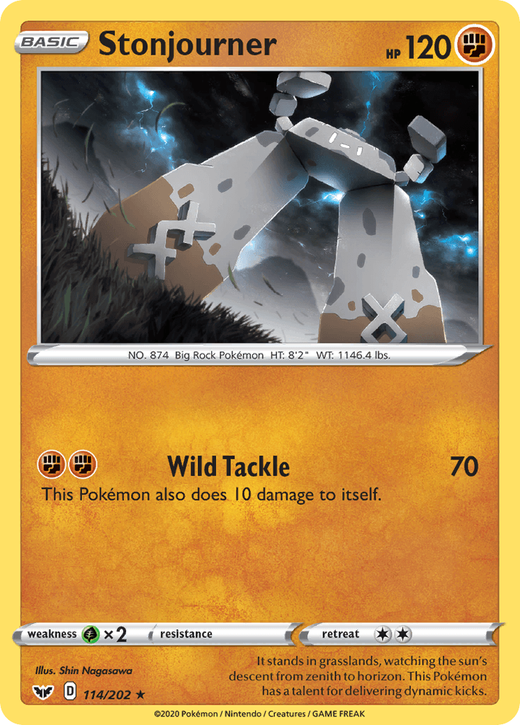 Carta Pokémon Stonjourner 114 de Sword & Shield