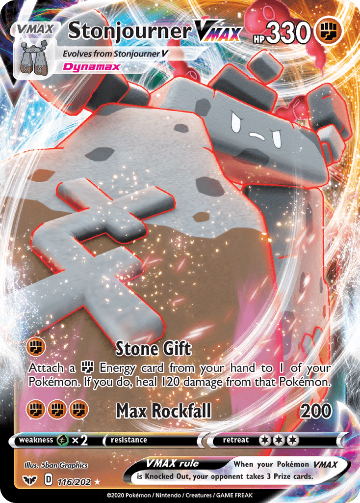 Carta Pokémon Stonjourner VMAX 116