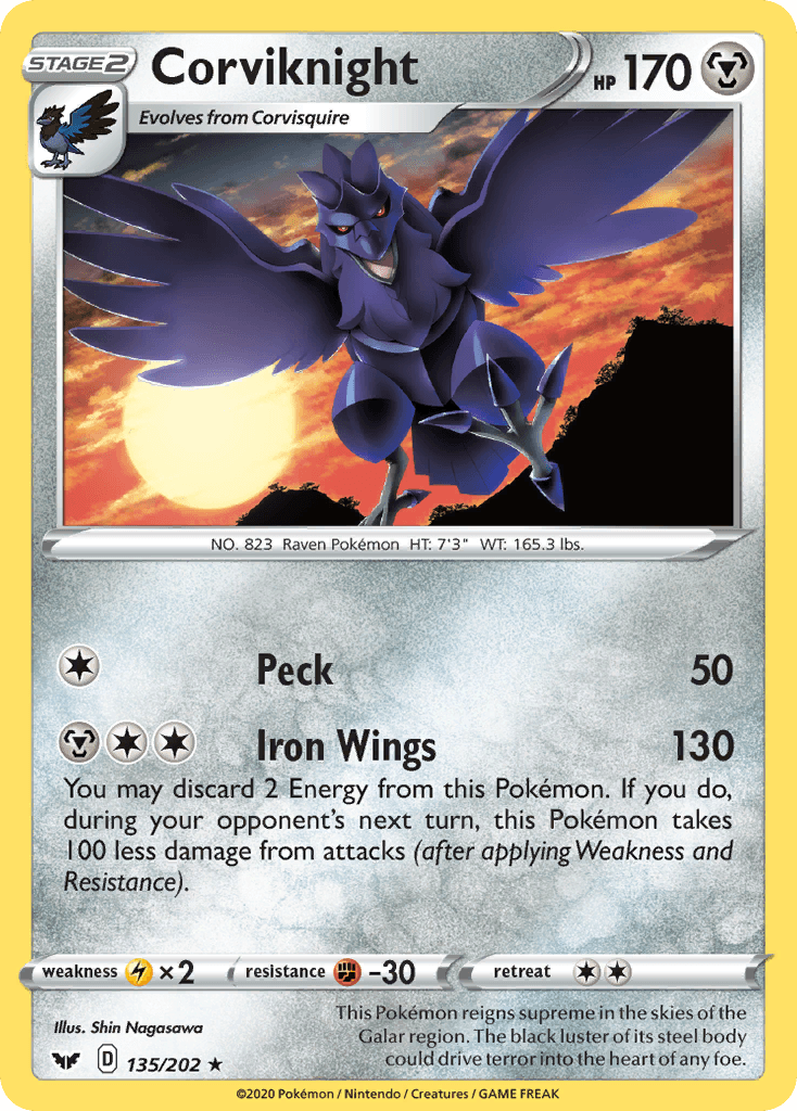 Carta Pokémon Corviknight 135