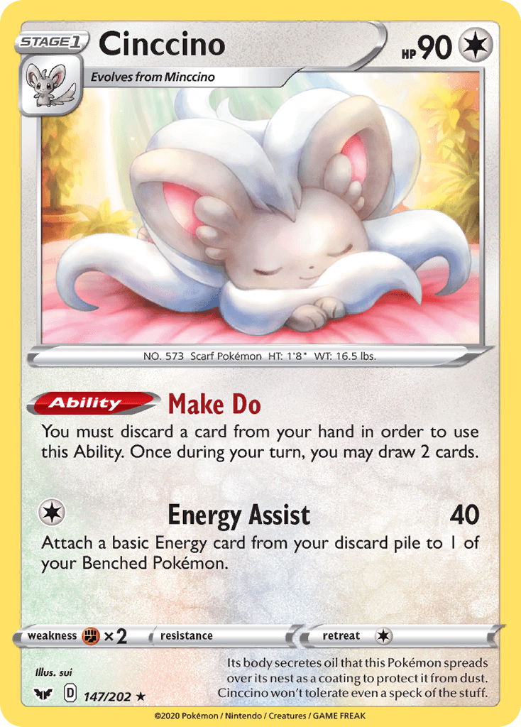 Carta Pokémon Cinccino 147 de Sword & Shield
