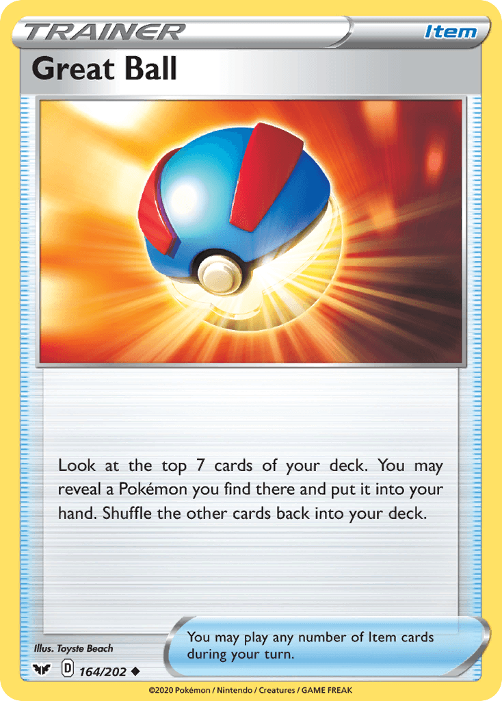 Carta Pokémon Great Ball 164 de Sword & Shield