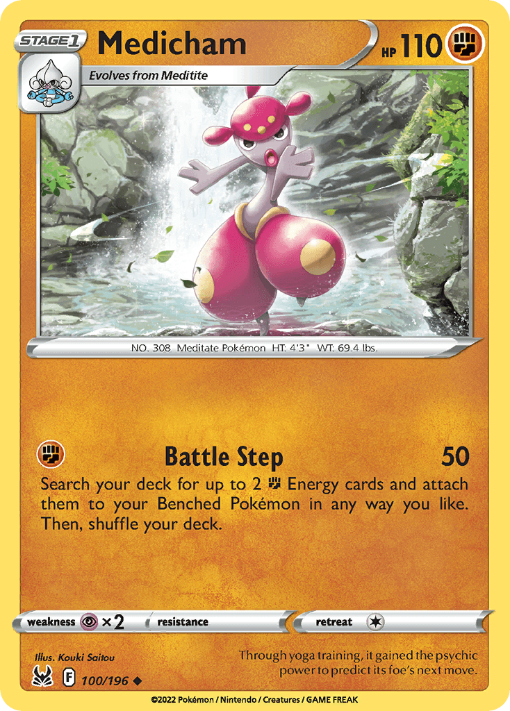 Carta Pokémon Medicham 100 de Lost Origin