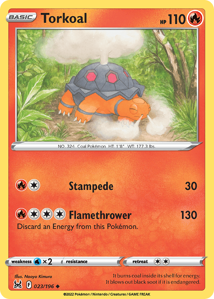 Carta Pokémon Torkoal 23 de Lost Origin