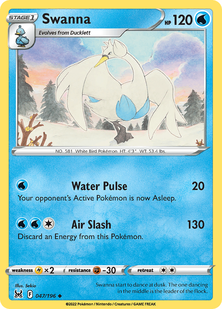 Carta Pokémon Swanna 47