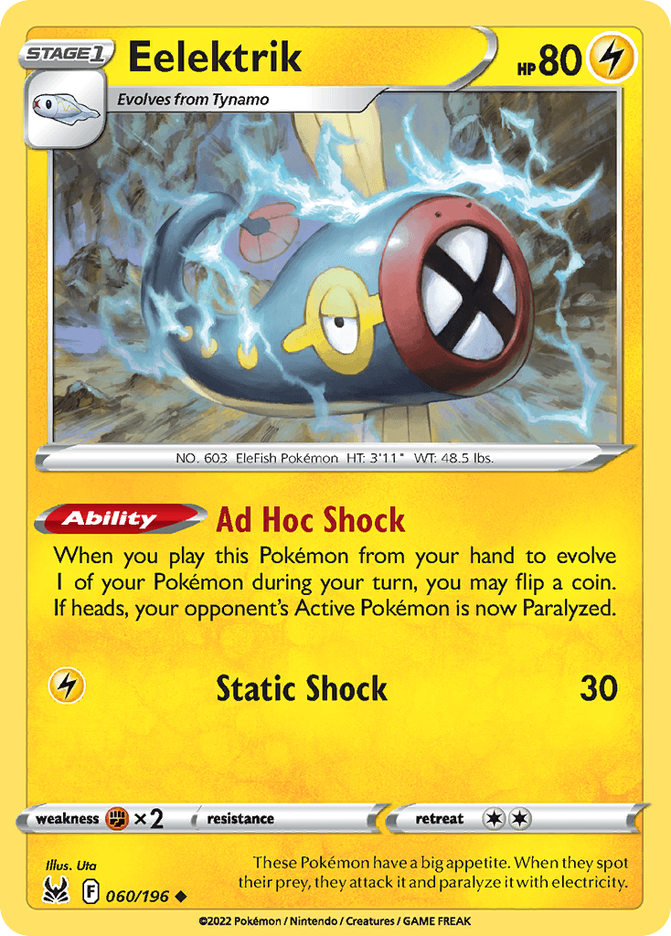 Carta Pokémon Eelektrik 60