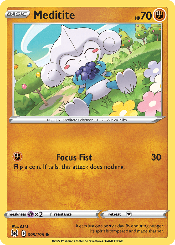 Carta Pokémon Meditite 99 de Lost Origin