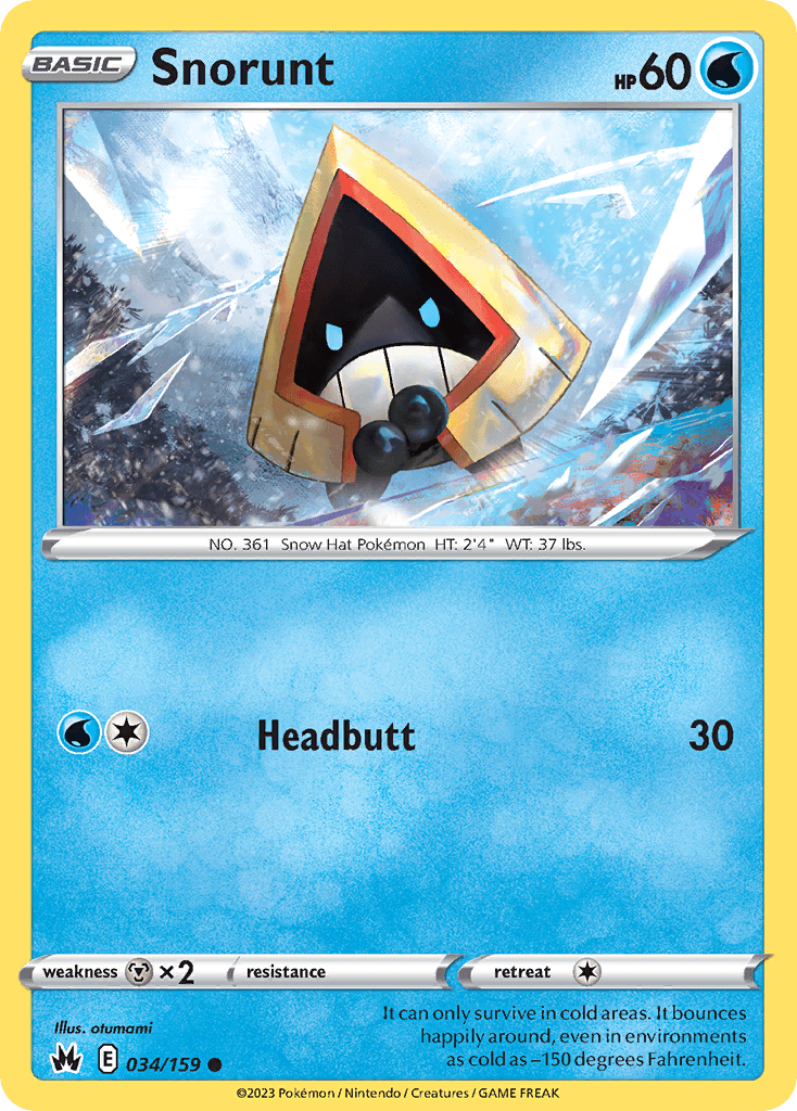 Carta Pokémon Snorunt 34 de Crown Zenith