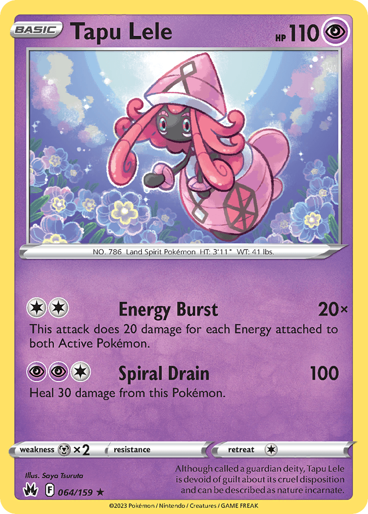 Carta Pokémon Tapu Lele 64 de Crown Zenith