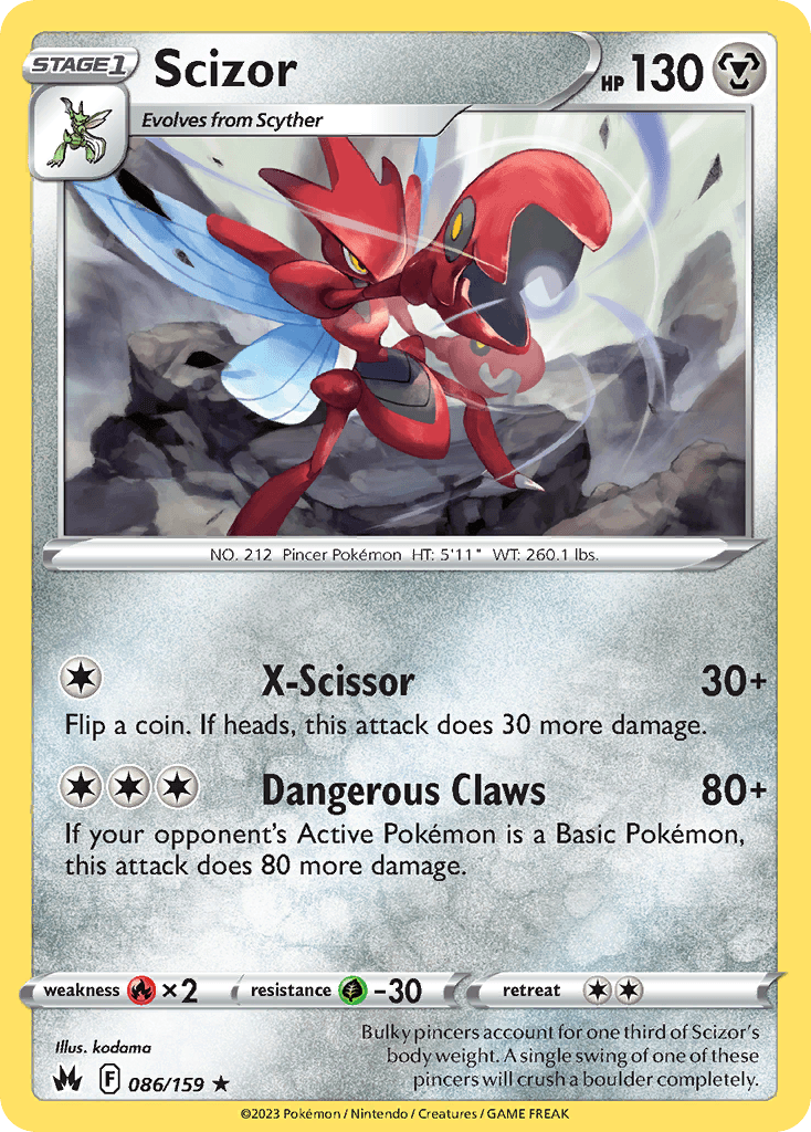 Carta Pokémon Scizor 86 de Crown Zenith