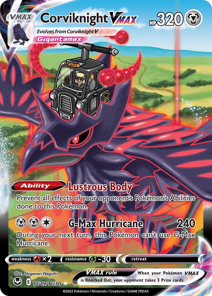 Carta Pokémon Corviknight VMAX TG19