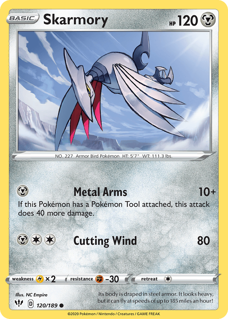 Carta Pokémon Skarmory 120 de Darkness Ablaze