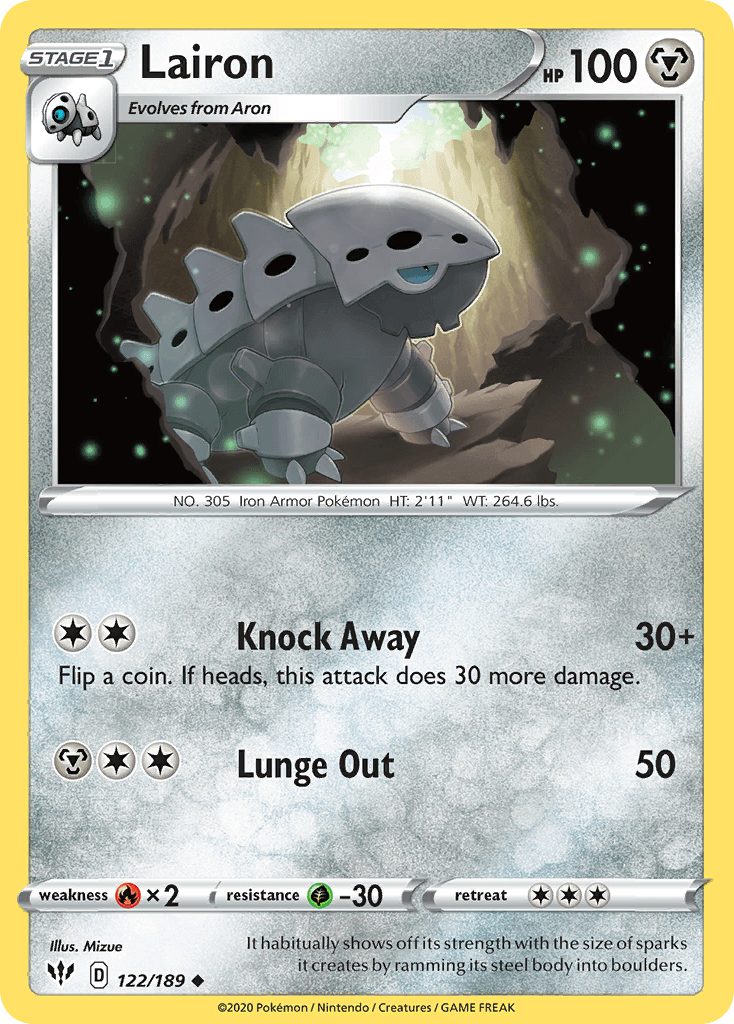Carta Pokémon Lairon 122 de Darkness Ablaze