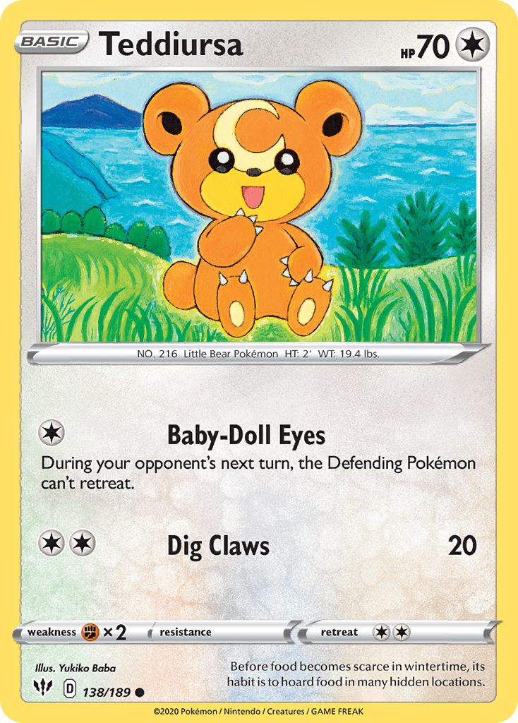 Carta Pokémon Teddiursa 138