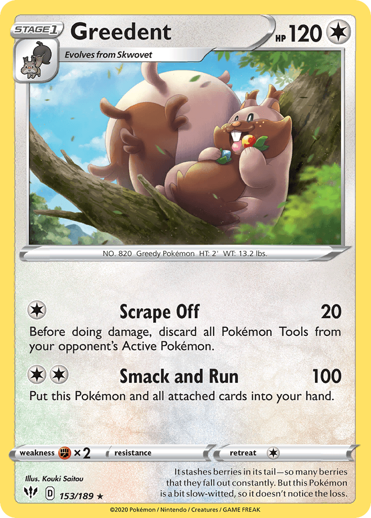 Carta Pokémon Greedent 153