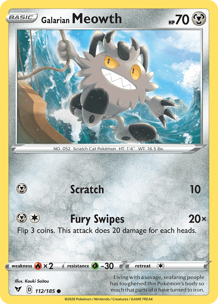 Carta Pokémon Galarian Meowth