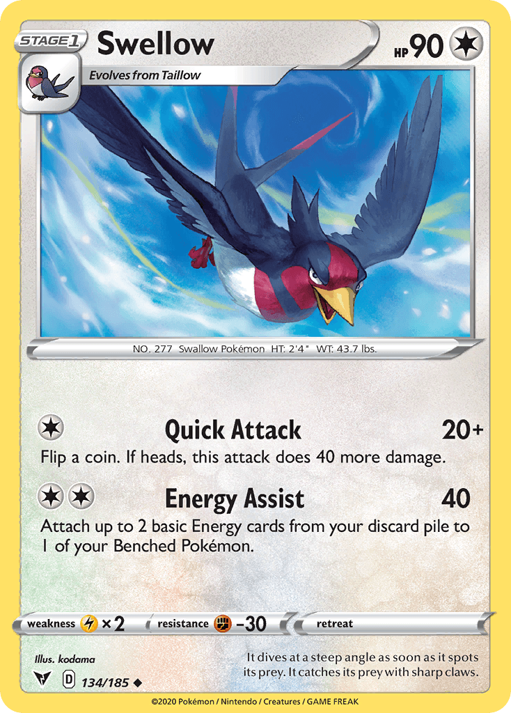 Carta Pokémon Swellow 134