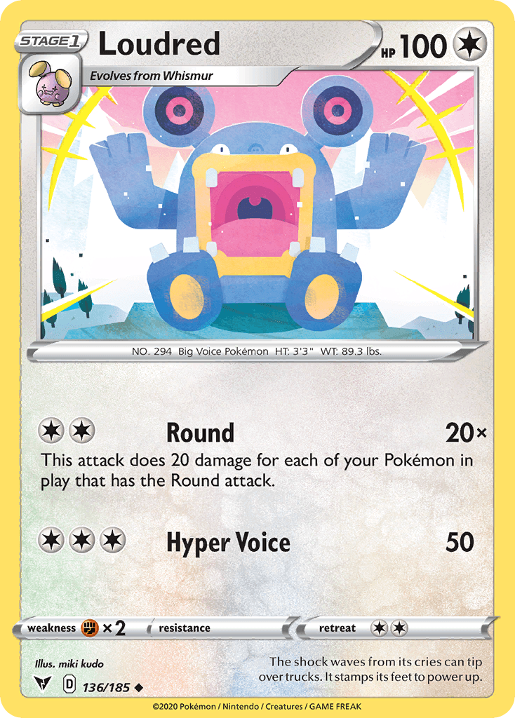 Carta Pokémon Loudred 136