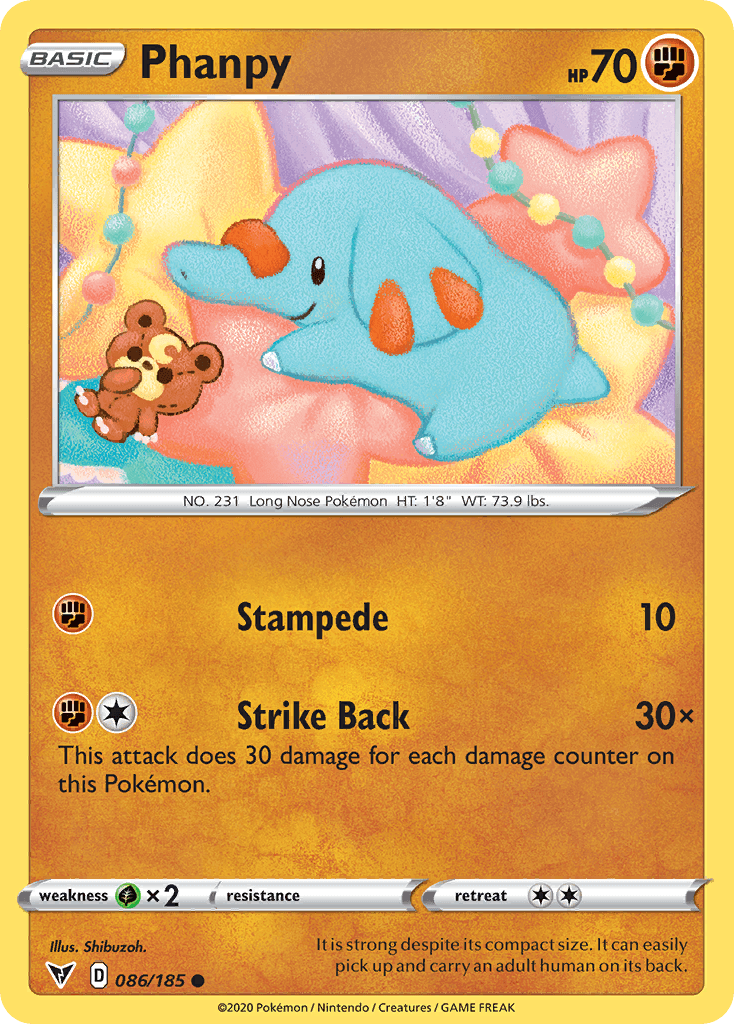 Carta Pokémon Phanpy 86 de Vivid Voltage