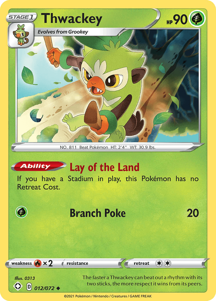 Carta Pokémon Thwackey 12