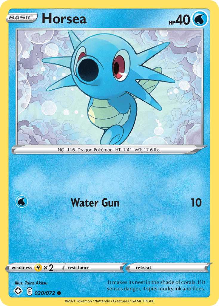 Carta Pokémon Horsea 20 de Shining Fates
