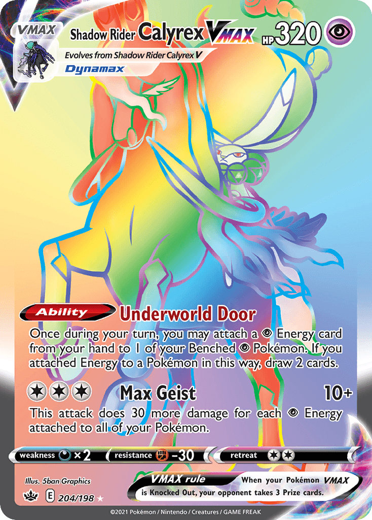 Carta Pokémon Shadow Rider Calyrex VMAX 204