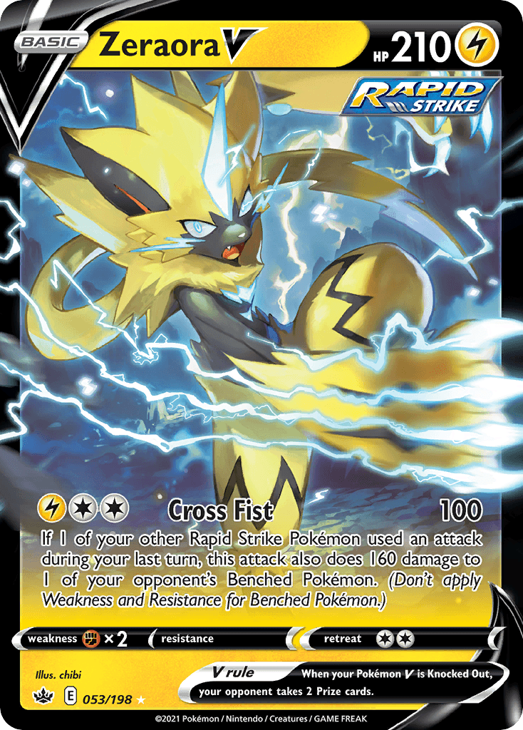 Carta Pokémon Zeraora V 53 de Chilling Reign
