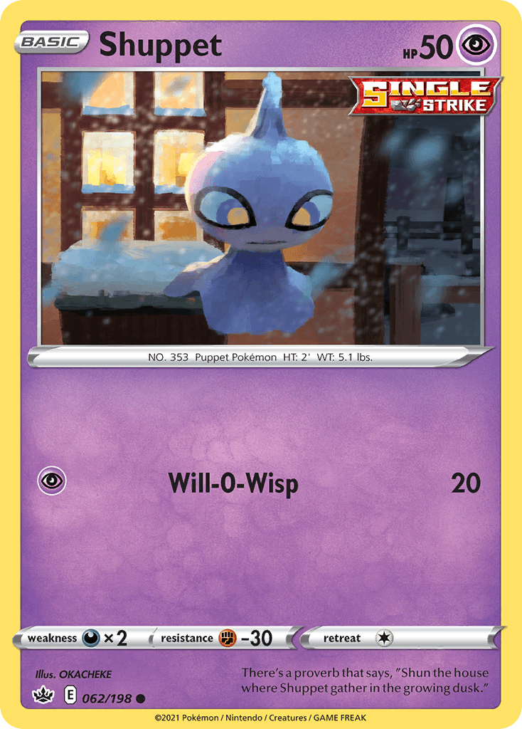 Carta Pokémon Shuppet 62 de Chilling Reign