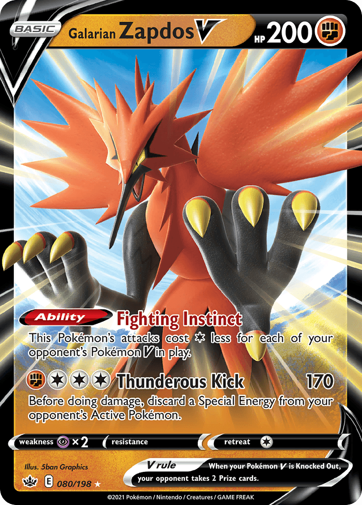 Carta Pokémon Galarian Zapdos V