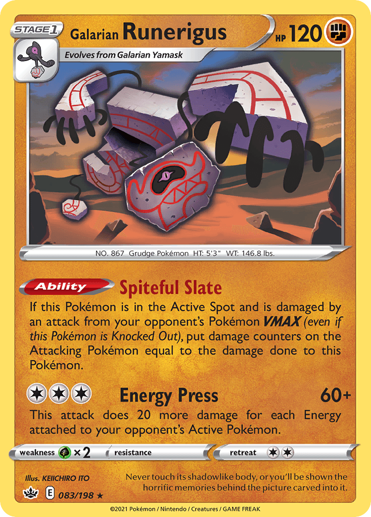 Carta Pokémon Galarian Runerigus