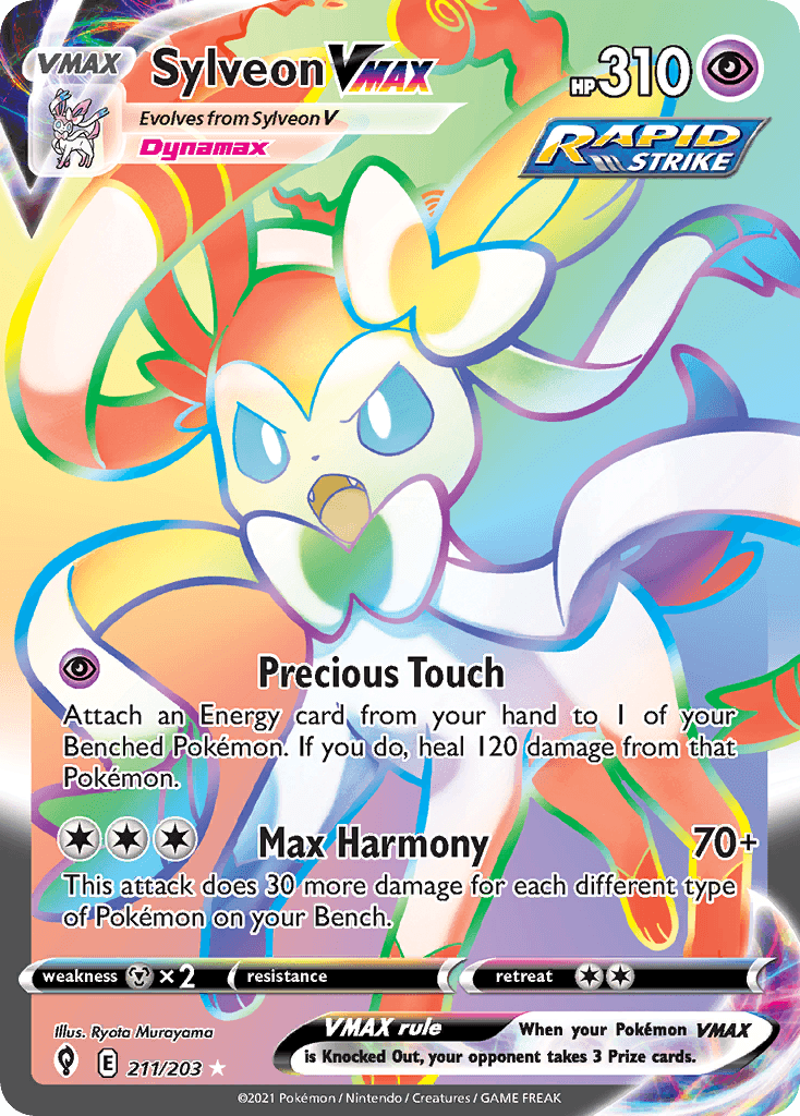 Carta Pokémon Sylveon VMAX 211 de Evolving Skies